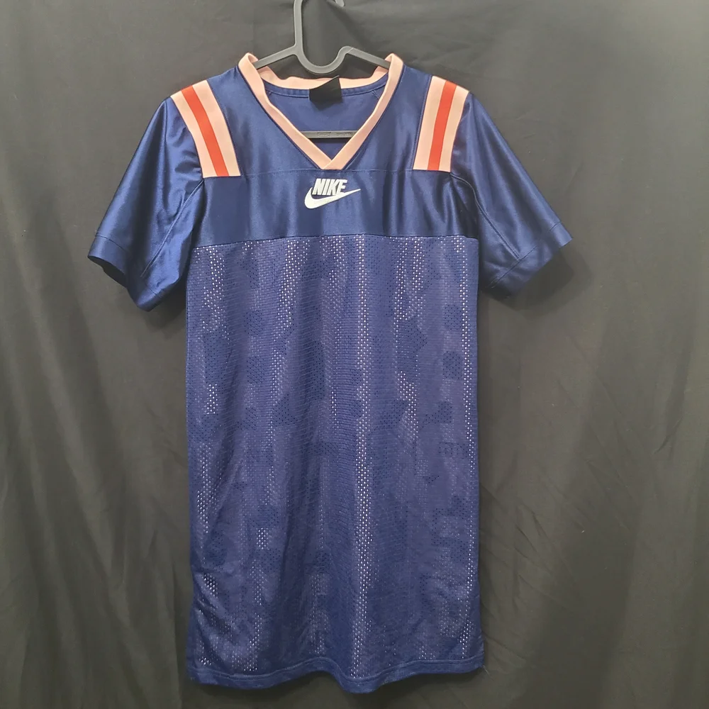 Nike Girls Pullover Jersey Dress Size XL Blue With Pink Lining Sports Athletic